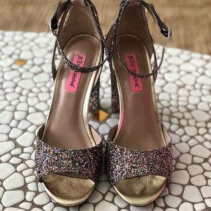 Betsy Johnson Glitter heels - WORN ONCE